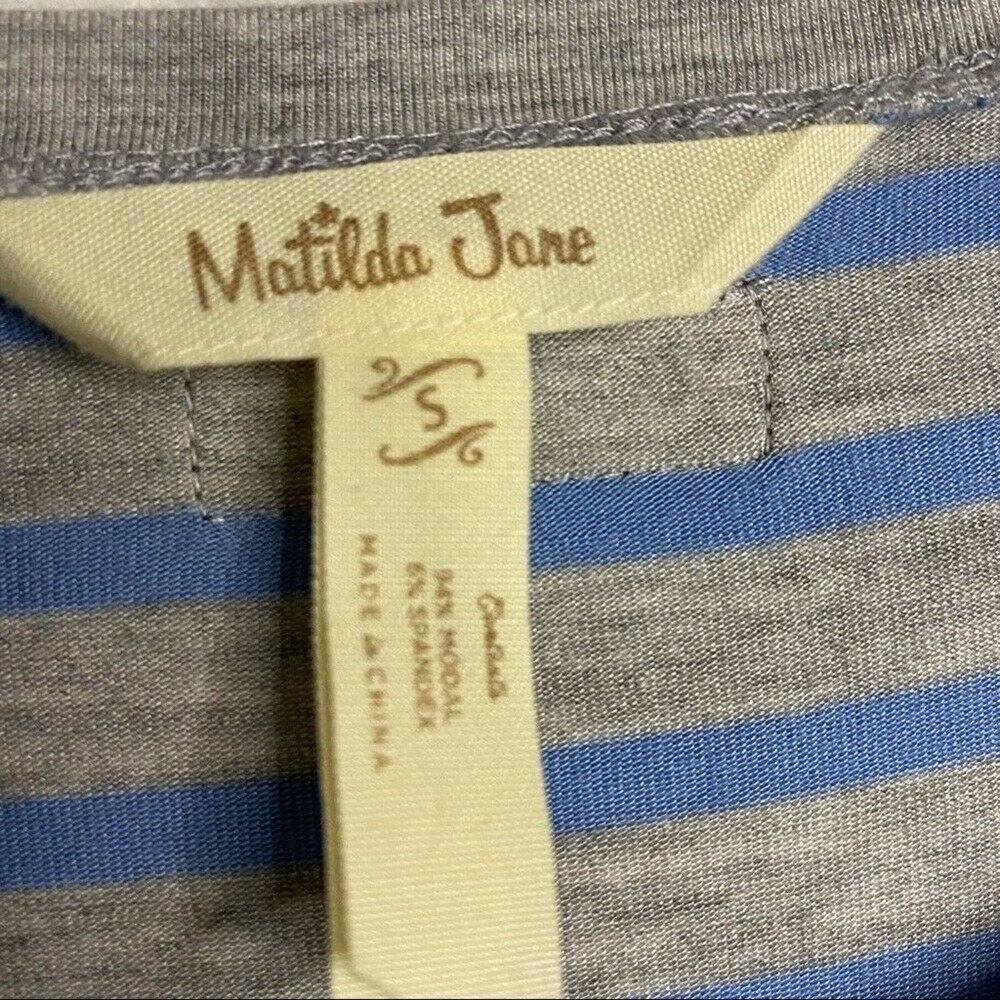 Matilda Jane Her Majesty T-Shirt Tunic Dress Asymmetrical Stripes‎ size Small - Picture 6 of 12